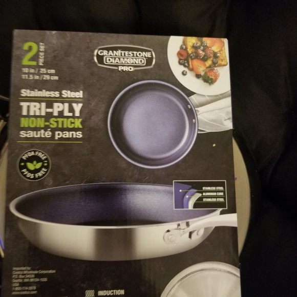 Granitestone Diamond PRO Stainless Steel Tri-Ply Non-Stick Saute Pans 2p… - Picture 3 of 10